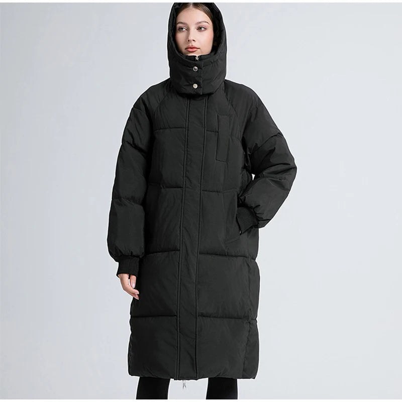 2024 New Zipper Thicken Snow Parkas Women Warm Thickened Long Sleeved Coats With Hood For Woman Winter Waterproof Outwear Tops ﻿