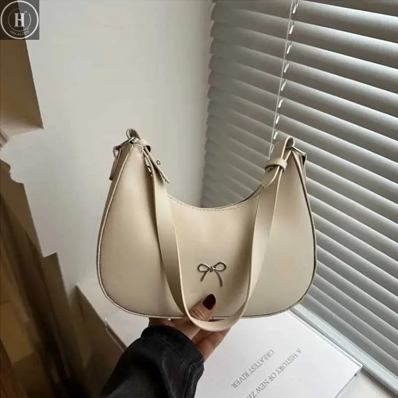 Bowknot Armpit Bag Korean Underarm Bag Luxury PU Leather Y2K Handbag Girls Shoulder Bag Clutch Purse Bolsa Feminina 2026 HALALZEN