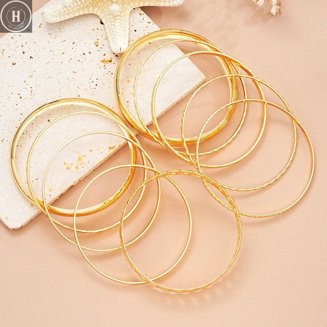 10 Pcs Punk Trendy Multilayer Bracelets Set for Women Elegant Delicate Twist Sparkling Adjustable Bangles Jewelry Couples Gifts HALALZEN