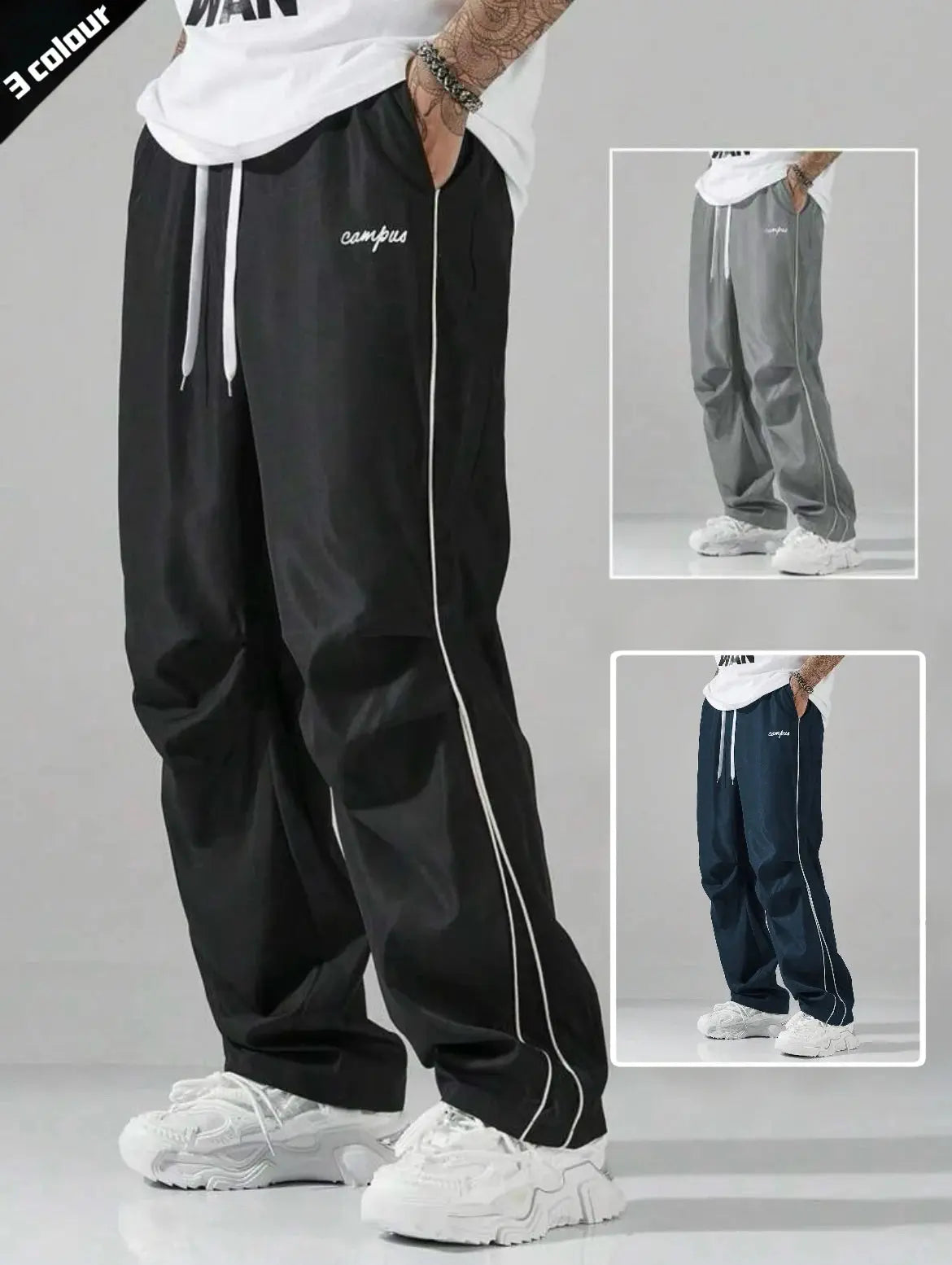 Men's Striped Three - Color Casual Pants with Pockets, Suitable for Sports, Fitness and Jogging Halalzen UK