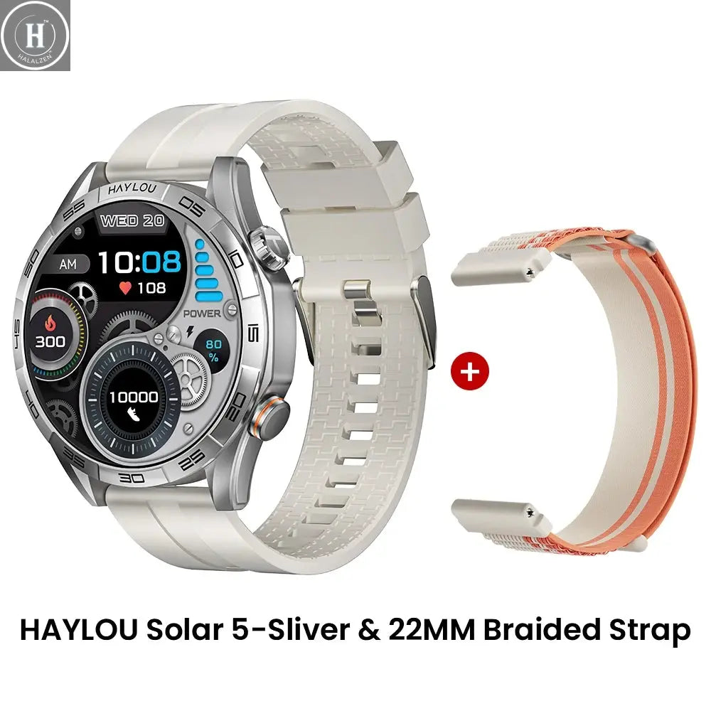 HAYLOU Solar 5 Voice Calling Smartwatch 1.58'' AMOLED Display 60Hz Smart Watch 24H Health Monitoring Sports Smartwatch for Men HALALZEN
