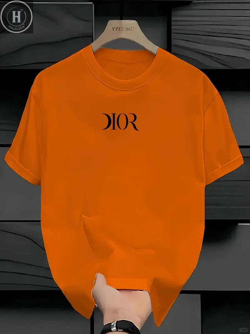 New Summe Luxury Brand T-shirt Pure Cotton Flat Print Large Size Round Neck Short Sleeve Men's and Women's Top T-shirt HALALZEN