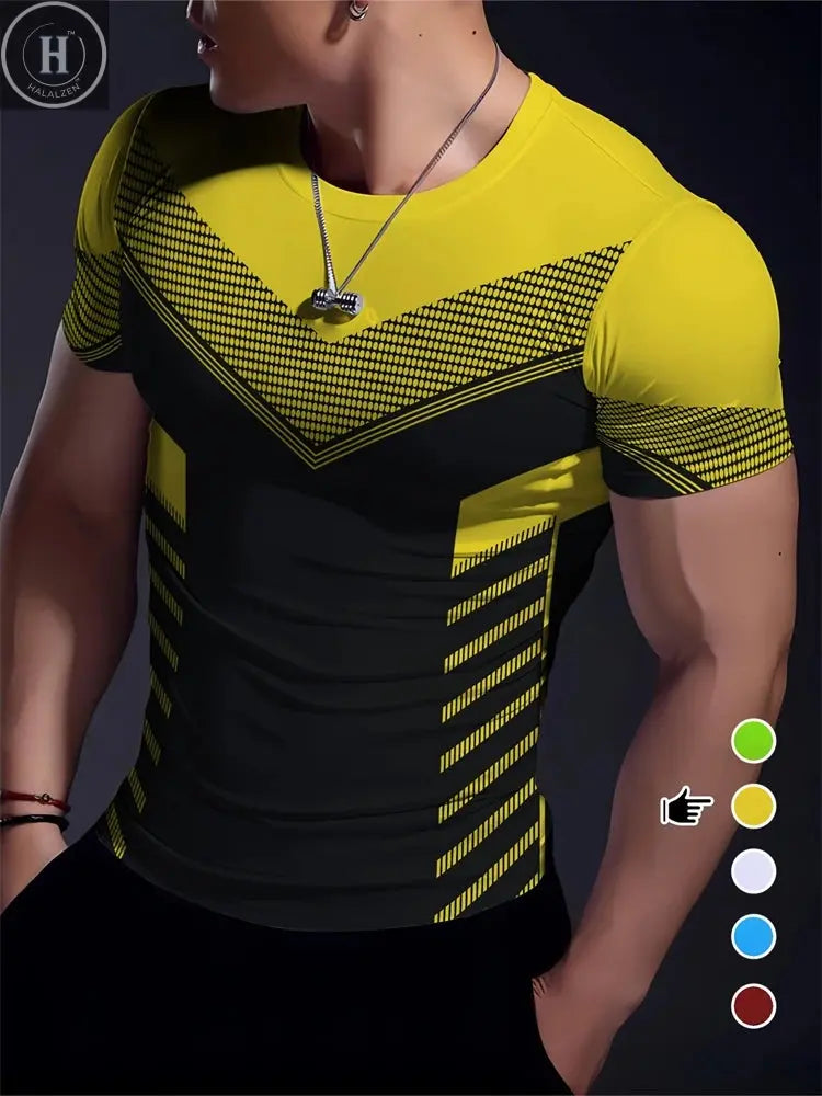 Camouflage 3D Print T-Shirt Fashionable Hip-Hop Street Style Men's Casual Crew Neck T-Shirt Summer Loose Fit Short Sleeve HALALZEN