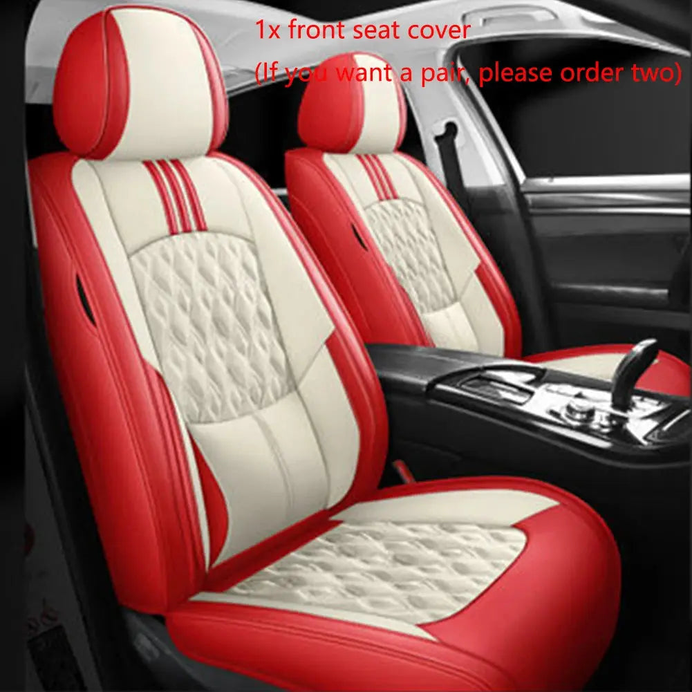 SOGLOTY Four Season Car Seat Cover PU Leather Seat Cushion Universal Breathable Seats Cover Protector Pad Interior Accessories HALALZEN