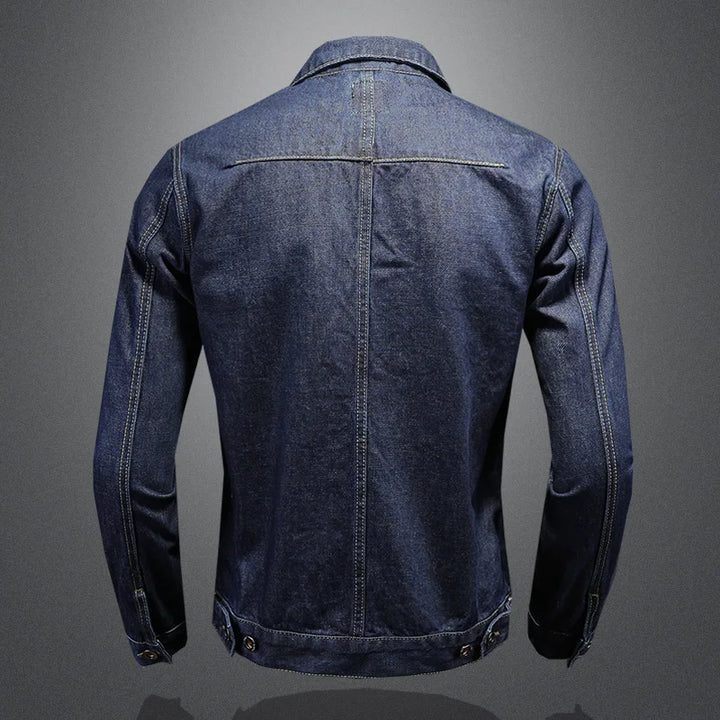 Men's High-Quality Dark Blue Casual Denim Coat Classic Fashion European Style Handsome M-4XL 2024 New