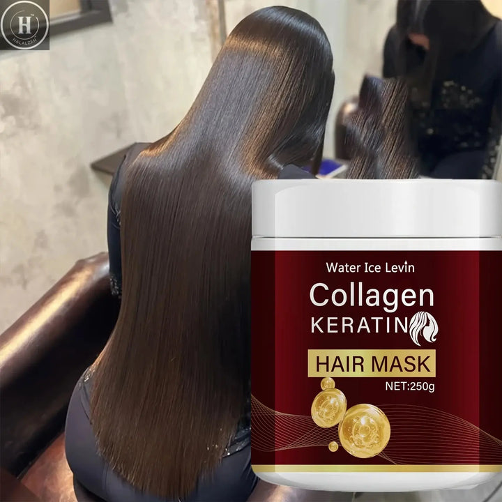 Collagen Keratin Hair Mask, Deeply Nourishes Dry and Damaged Hair, Enhances Elasticity - Rich in Argan Oil, Deeply Moisturizes and Smoothes HALALZEN