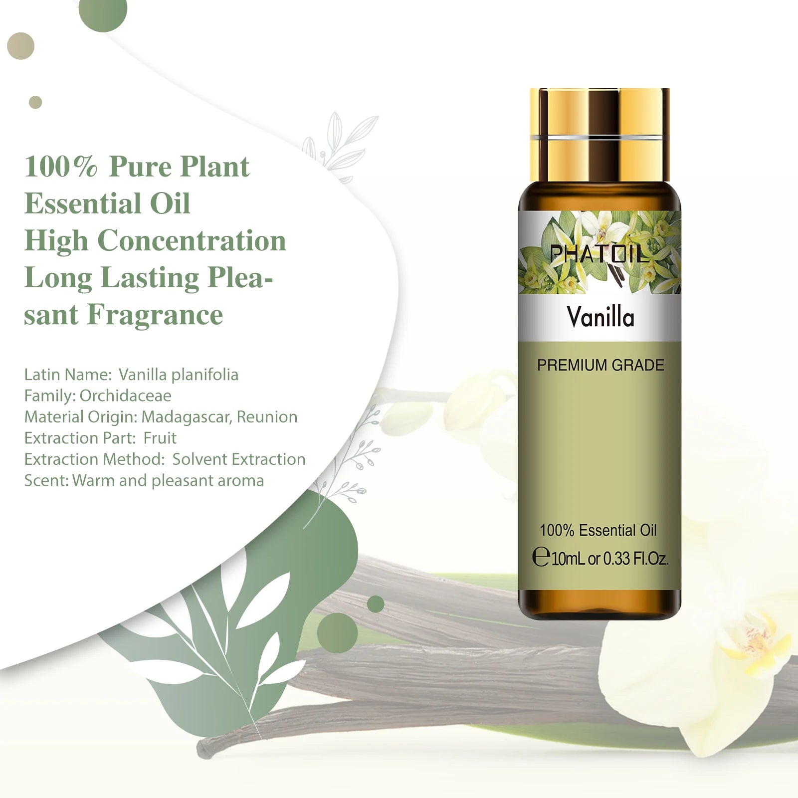 PHATOIL 10ml Sweet Orange Pure Essential Oil with Dropper for Humidifier Diffuser Myrrh Pine Needles Tangerine Thyme Aroma Oils HALALZEN