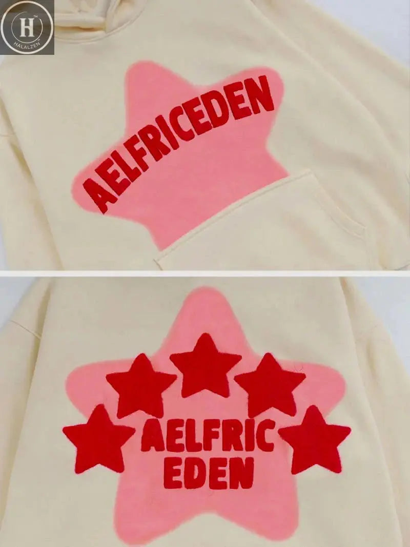 2024 Fall hip hop street graffiti hoodie women's retro casual sports baggy hoodie HALALZEN