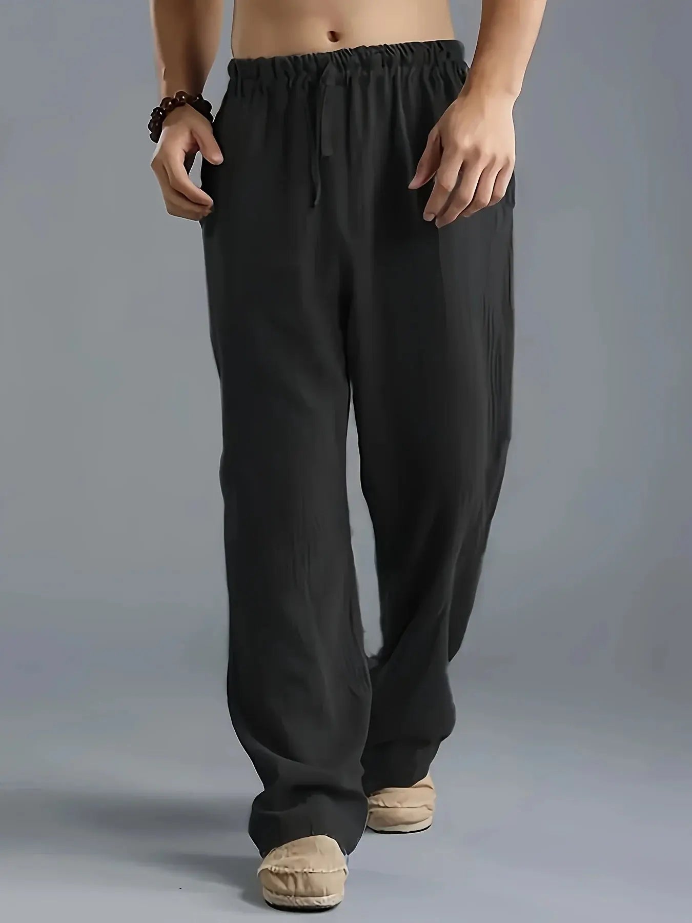 Men's plus-size slacks linen breathable sweatpants Halalzen UK