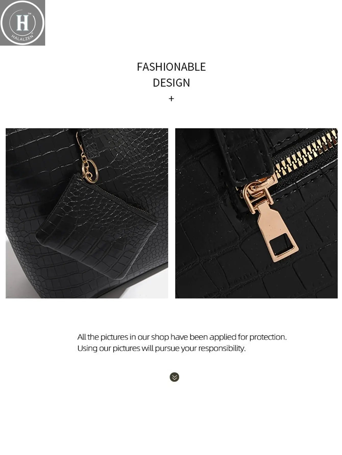 2024 Premium Handbag with Crocodile Pattern Commuting Shoulder Bag Large Capacity Tote Bag Fashion Women's Bag HALALZEN