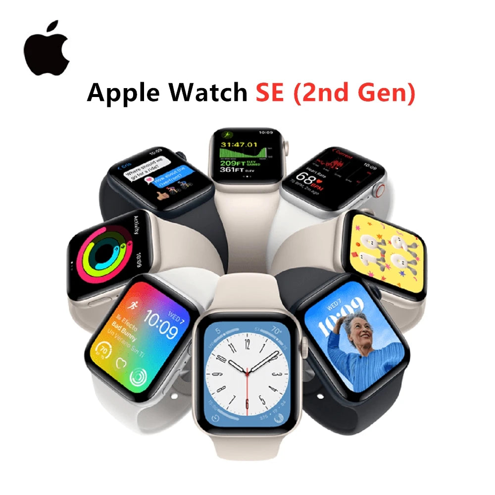 100% Original Apple Watch SE (2nd Gen) 40mm / 44mm Aluminum Case with Sport Band iOS SmartWatch