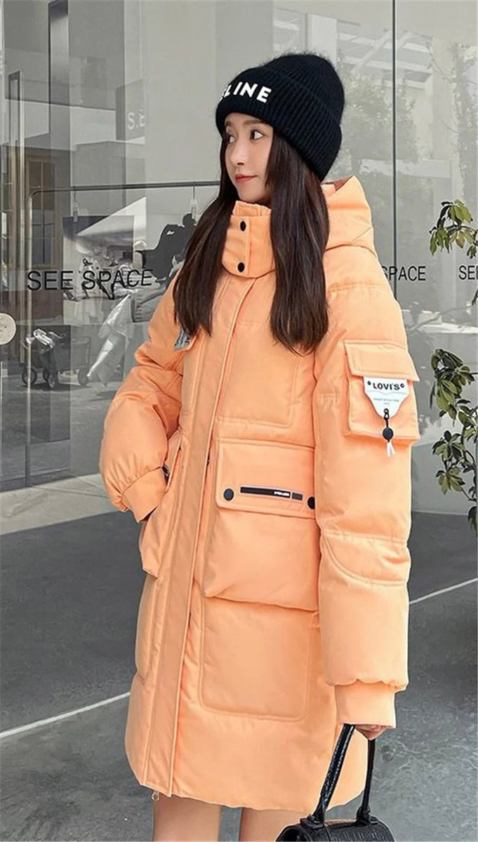 2023 New Women's Jacket Winter Parka Down Cotton Jackets Casual Long Coat Loose Thick Warm Hooded Parkas Waterproof Outwear