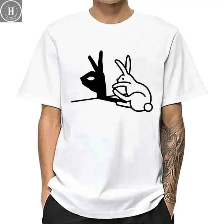 Men Fashion Casual Top Quality 100% Cotton Cool Funny Design Print Tshirt Loose Summer Men T Shirt O-neck Male Tees T-shirt Tops HALALZEN