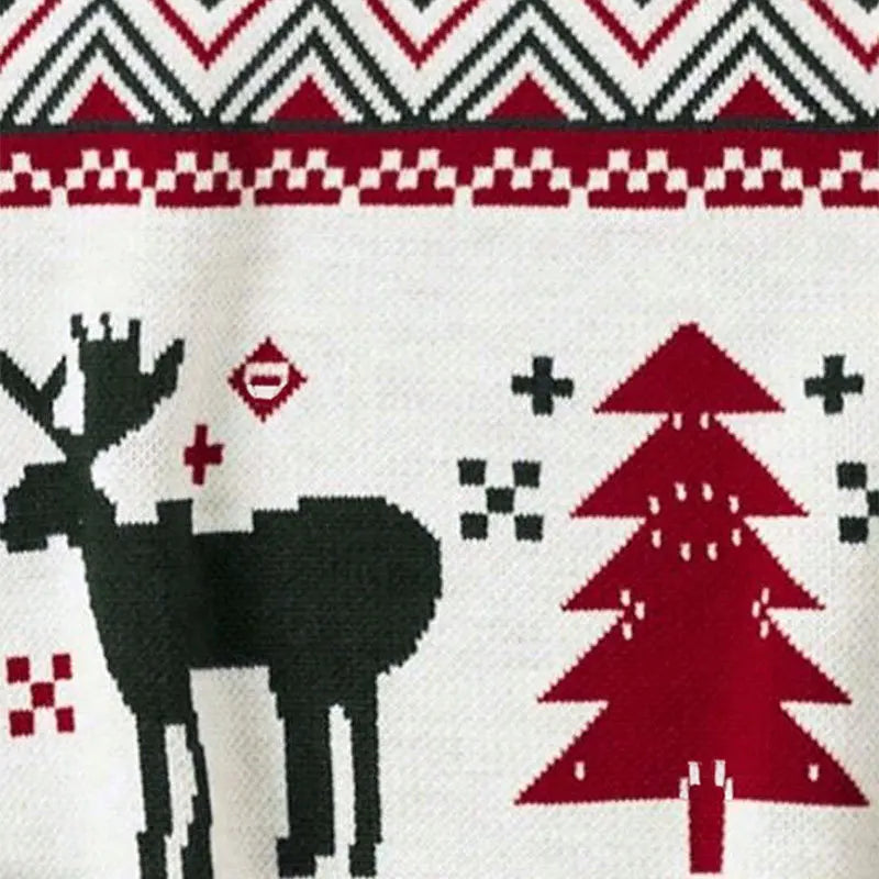 Men's American-style Christmas knitted pullover sweater, 2025 autumn/winter style round-neck long-sleeve knitted sweater.