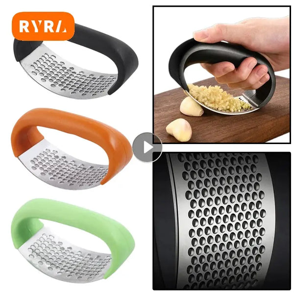 Stainless Steel Garlic Press Crusher Manual Garlic Mincer Chopping Garlic Tool Fruit Vegetable Tools Kitchen Accessories Gadget Halalzen