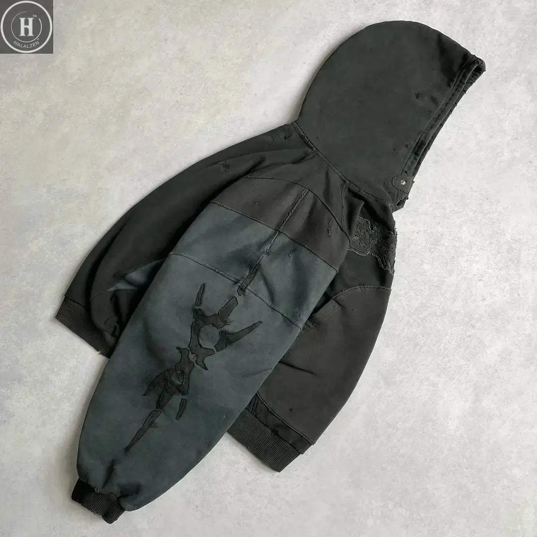 Hip Hop Embroidery Streetwear Hoodie for Womens Y2K Retro Hoodie Sweatshirt Men New Harajuku Gothic Pullover Hoodie Clothes HALALZEN