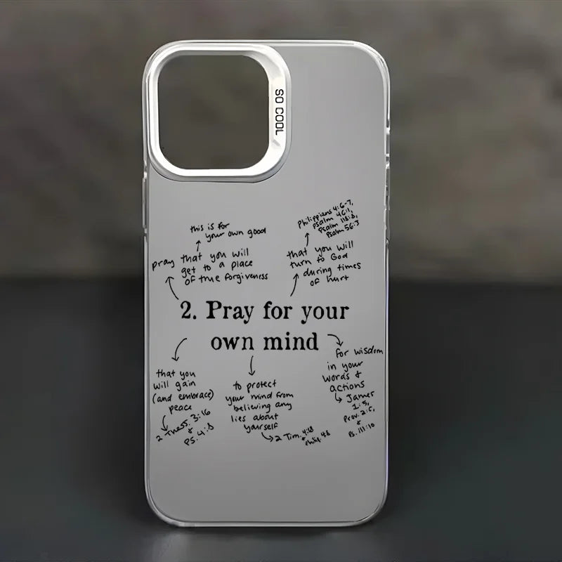 Case for iPhone 17 to 11 Pro Max Plus, black and silver, shockproof, Christian gift, unisex.