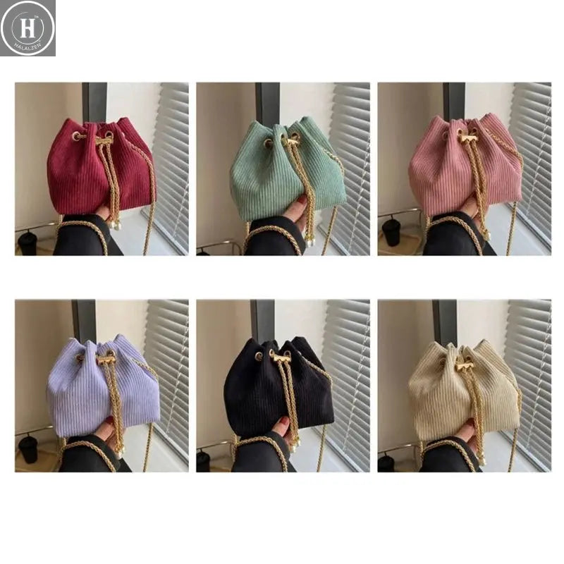 Summer women handbag new style mini bucket bag chain small shoulder bag 01-SB-mnstsr HALALZEN