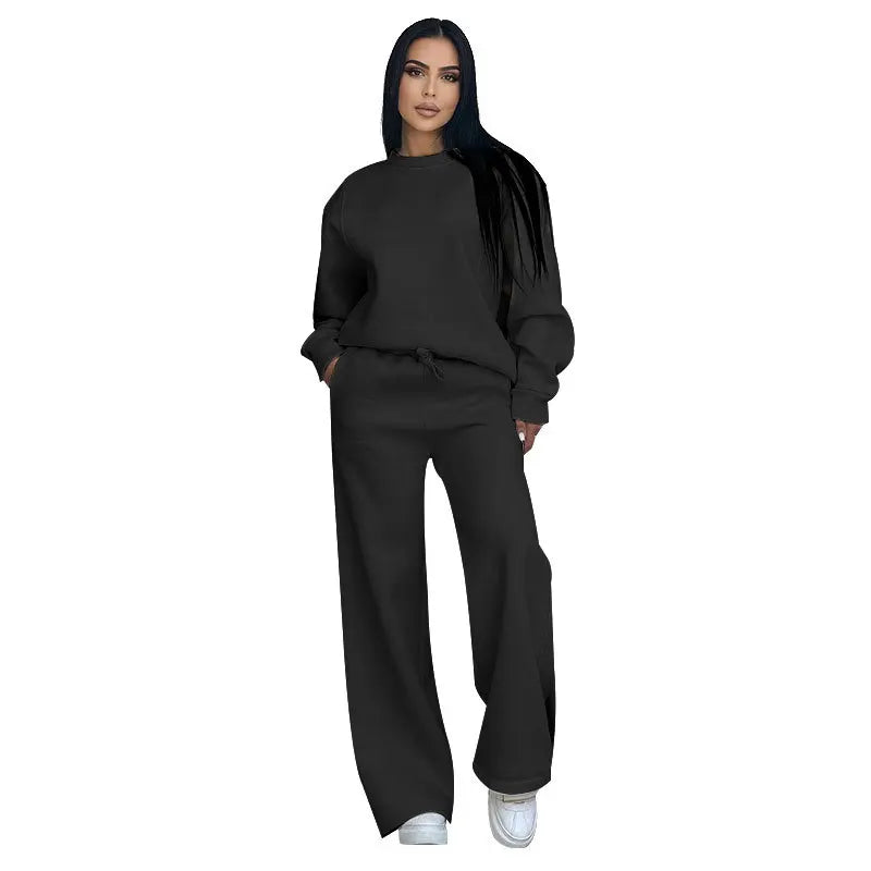 Women's Fashionable Casual Wide Leg Pants Set Comfortable Breathable Material Student School Work Outfit