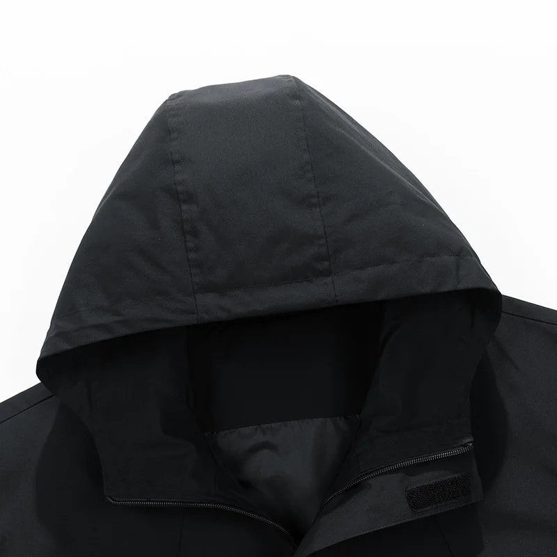 Men Jacket Hooded Windbreaker Trench Coats Oversize 6XL 7XL 8XL Plus Size Waterproof Black Bomber Camping Loose Thin Softshell