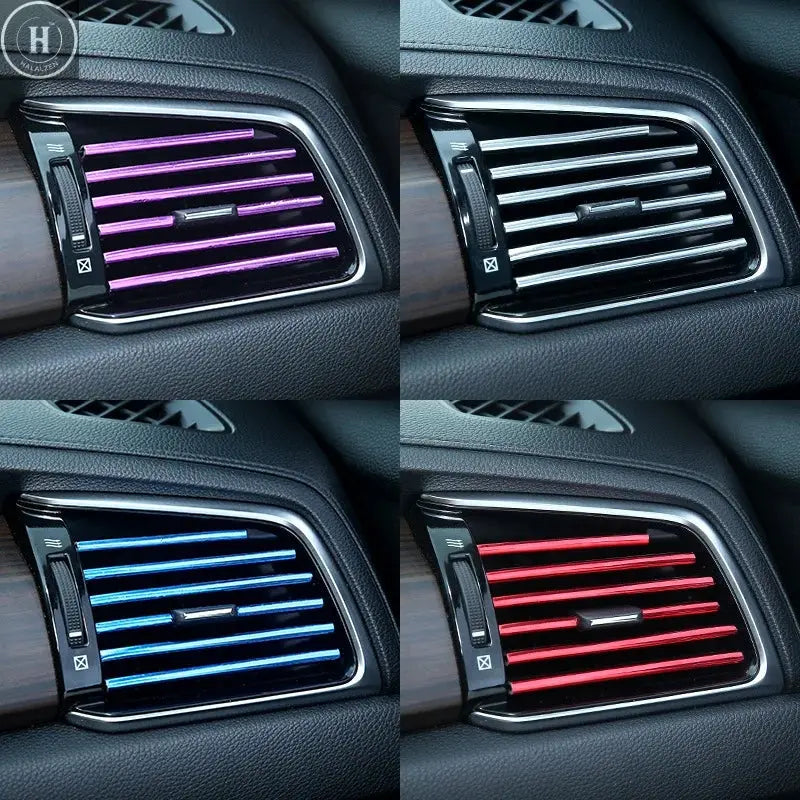 10pcs Universal Car Air Conditioner Outlet Decorative U Shape Moulding Trim Strips Decoration  Styling Car Accessories Interior HALALZEN