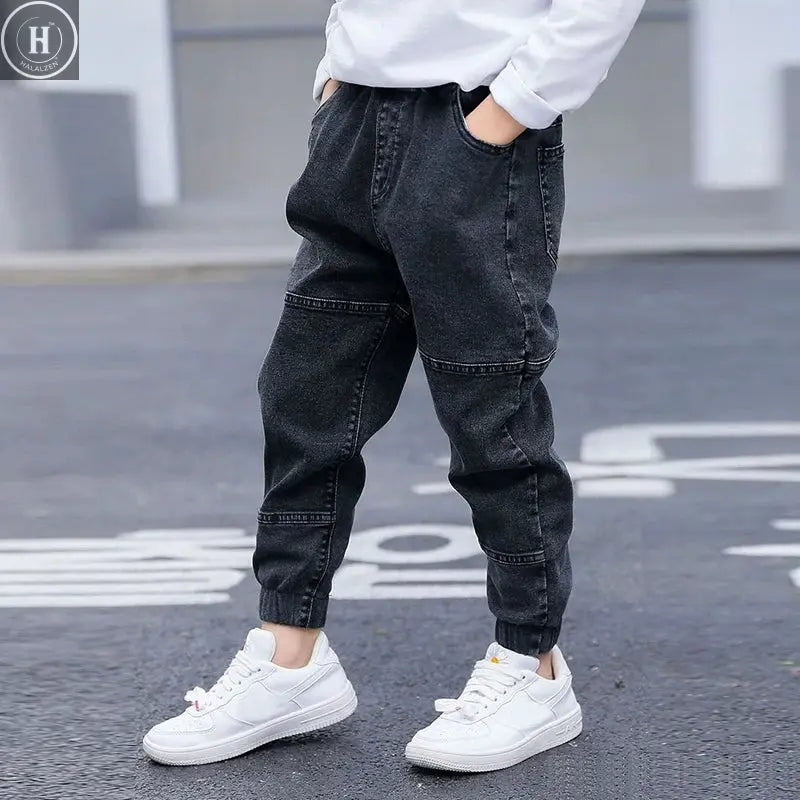 IENENS Kids Boys Jeans Baby Clothes Classic Pants Children Denim Clothing Infant Boy Casual Bowboy Bottoms Trousers  4-11 Years HALALZEN