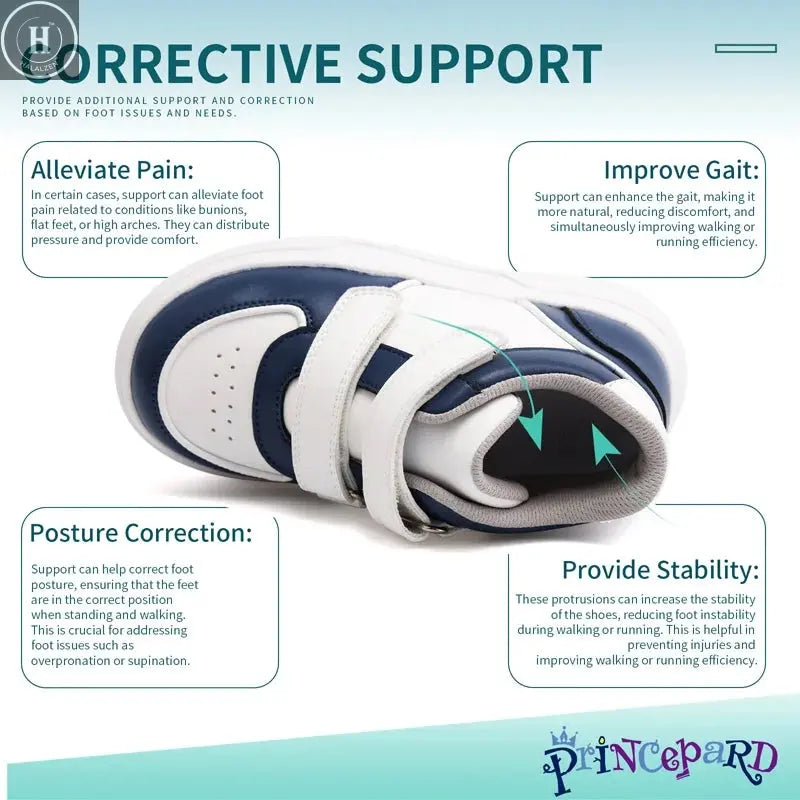 Kids Orthopedic Shoes with Ankle and Arch Support Princepard Boys Girls' Supportive Sneakers for Correct Foot Problems Halalzen UK