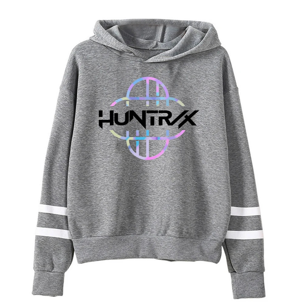 Cartoon KPop Demon Hunters Huntrix Hoodie Pocketless Sleeve Streetwear Women Men Hooded Sweatshirts