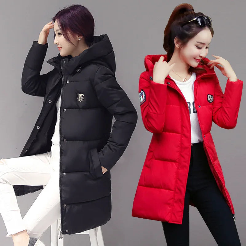 Windproof Waterproof Winter Jacket Women Coat 2024 Female Padded Coat Long Section Women Coat Black Windbreaker Parkas Mujer