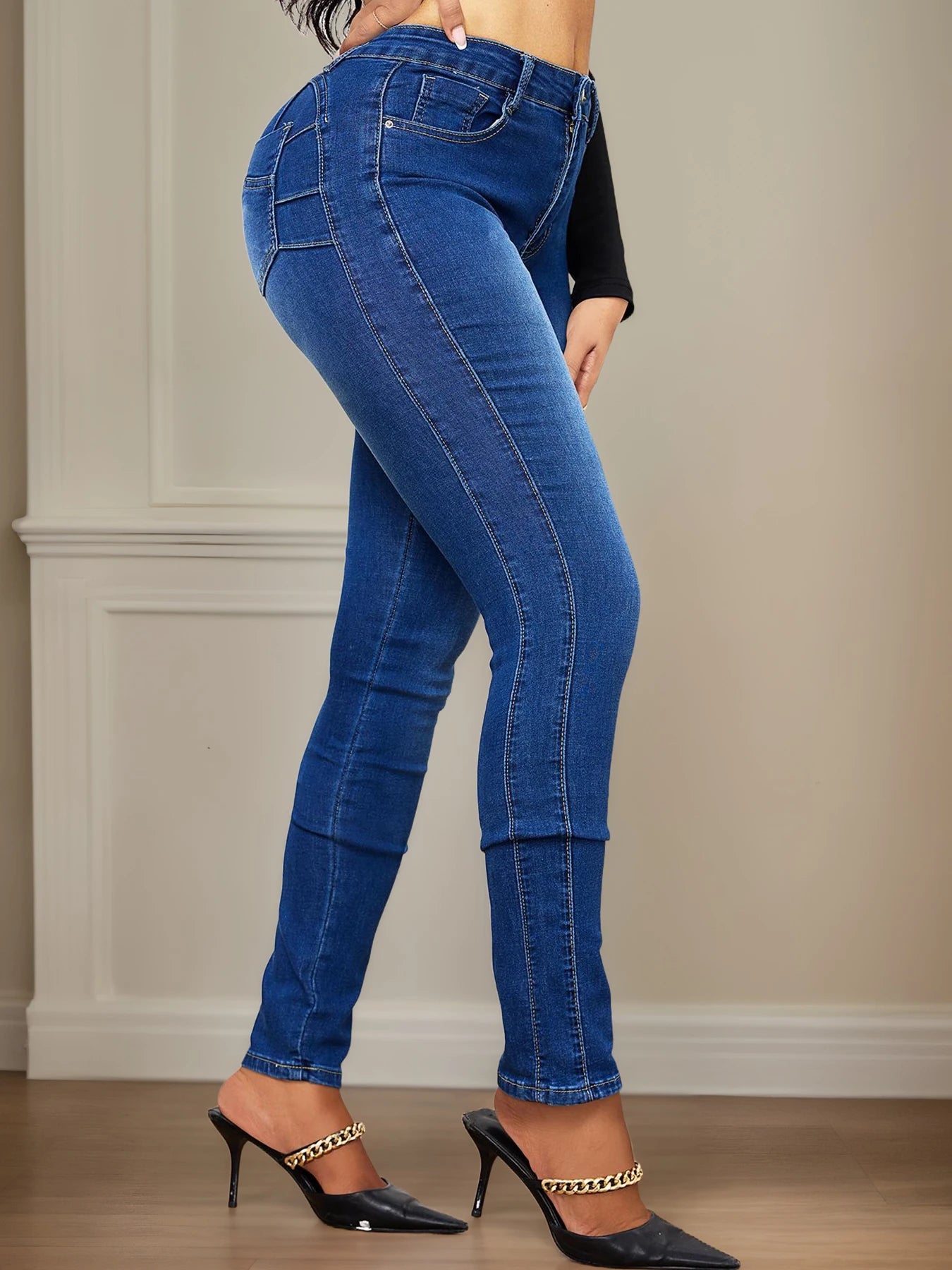 2025 new women's sexy hip lifting tight jeans, high stretch casual comfortable jeans, summer clothing