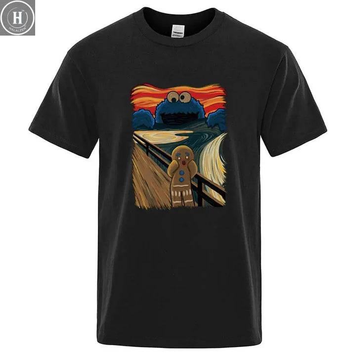 Summer Men's High Quality T-shirt 100% Cotton Short Sleeve Print Casual Loose Men T Shirt O-neck Male T-shirt Male Tees  for Men HALALZEN