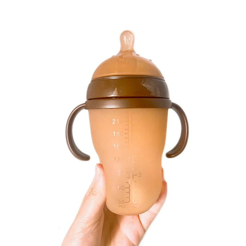 Silicone Nano Baby Bottle Feeding Bottles with Handle for Baby