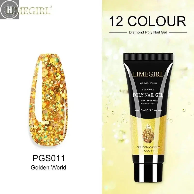 15ml Poly Extension Nail Gel For Nail Art Manicure Design 24Colors UV Varnishes Semi Permanent Builder Nail Gel Polish HALALZEN