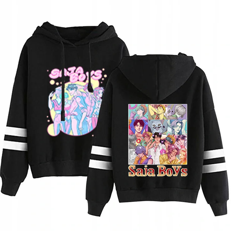 Kpop Demon Hunters Fashion Hoodie Long Sleeve Double Bar Trendy Streetwear