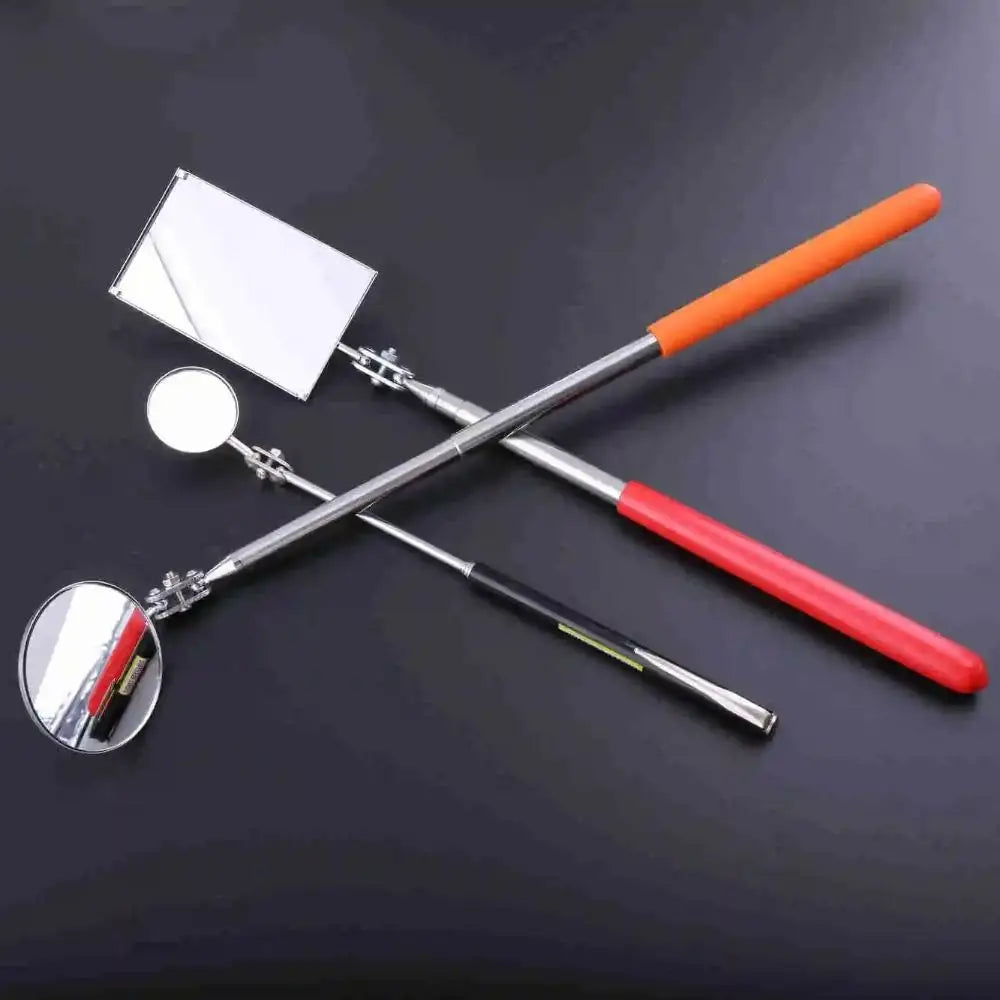 Extendible Inspection Rotatable Mirror Square Round Angle Telescopic Mirror Stainless Steel Detection Tool Equipment Automotive