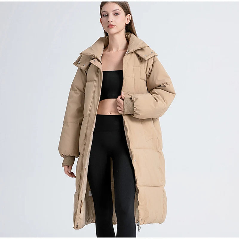 2024 New Zipper Thicken Snow Parkas Women Warm Thickened Long Sleeved Coats With Hood For Woman Winter Waterproof Outwear Tops ﻿