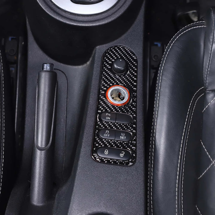 For SEAT Leon León Mk2 1P 2008-2012 Soft Carbon Fiber Car Central Door Lock Button Frame Cover Sticker Car Interior Accessories