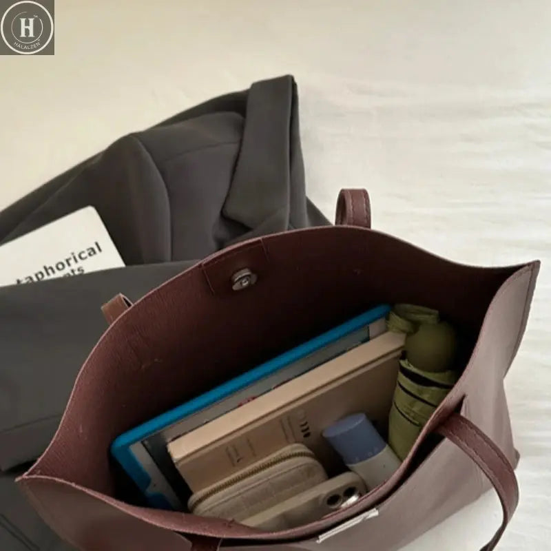 New Large-capacity Shoulder Bag, Trendy Tote Bag, New Retro Commuter Handbags, 2026 Winter Trend Korean Shoulder Bags for Women HALALZEN