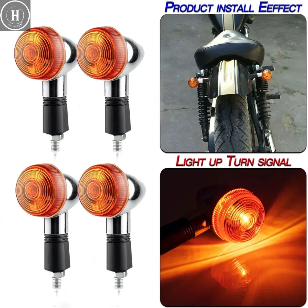 M10 Motorcycle Turn Signal Light 12V Side Direction Indicator Lamp For Honda Scooter Cruiser Cafe Racer Retro Turn Signal Lights HALALZEN