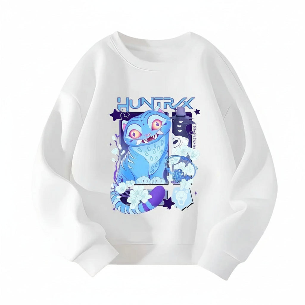 KPop Demon Hunters HUNTRIX Pirnt Hoodie Autumn Long Sleeve Tops Women's Clothing Sweatshirts