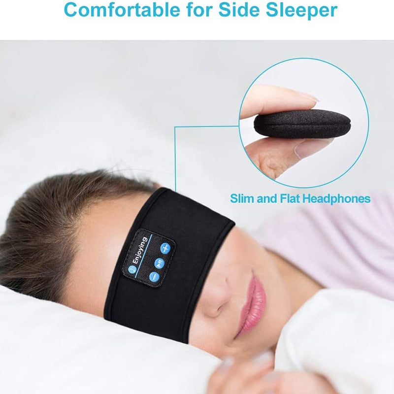 Wireless Bluetooth Sleeping Headphones Headband Thin Soft Elastic Comfortable Music Ear Phones Eye Mask For Side Sleeper Sports Halalzen