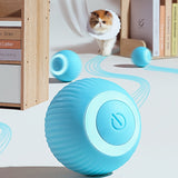 1 Intelligent Cat Toy  SelfEntertaining Rolling Ball with Automatic Teasing Function USB Rechargeable LithiumPolymer Battery Silicone Material Striped Pattern Safe 36V Operating Voltage