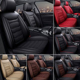 5Seat Full Set Car Seat Covers  Premium Faux Leather Waterproof AllSeason Universal Fit Sponge Filled Front  Rear Seat Cushion Protector with Large Storage Bag and Easy Installation