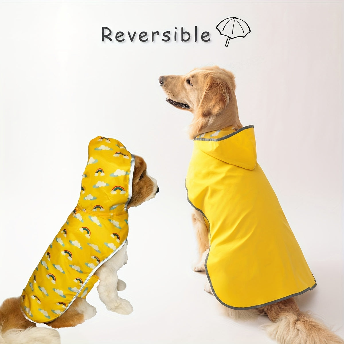 Waterproof Dog Raincoat  Durable DoubleLayer Reversible TwoWay Wear FashionForward Style for Stylish  Dry Pups