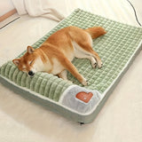 1pc Plush Square Dog Bed  Four Seasons Universal Kennel Mat with Removable and Washable Floor Mat Soft Spine Protection Detachable Design for Easy Cleaning Perfect for Extra Small to Large Dogs