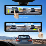 11inch Nuokaiqi FullScreen Dash Cam with Touch Operation  32G Card Dual Recording Lenses WideAngle View HD Night Vision and Rear Reversing Image for Secure Driving